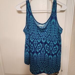 Maurice's blue and teal pattern top. Item 6